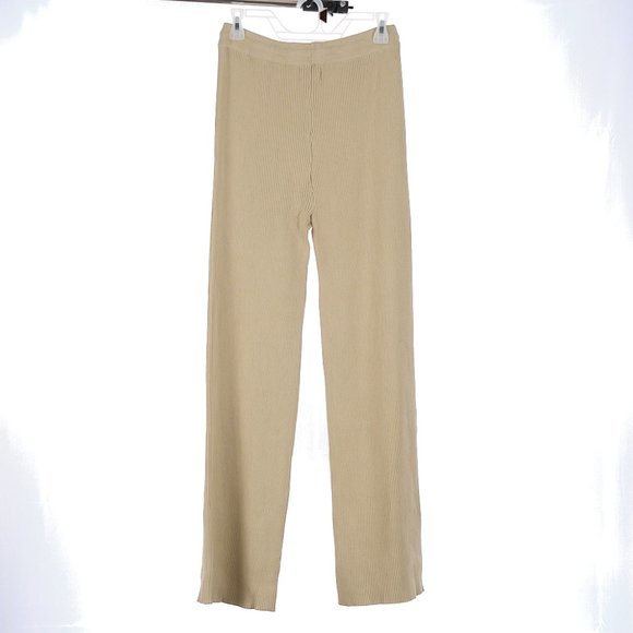 Cider Light Green Beige Ribbed Pants Women's Large - Picture 6 of 7
